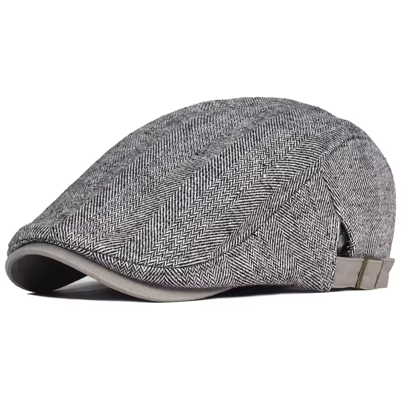 Line Beret Hat Light Grey