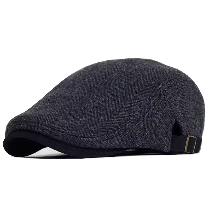 Line Beret Hat Black