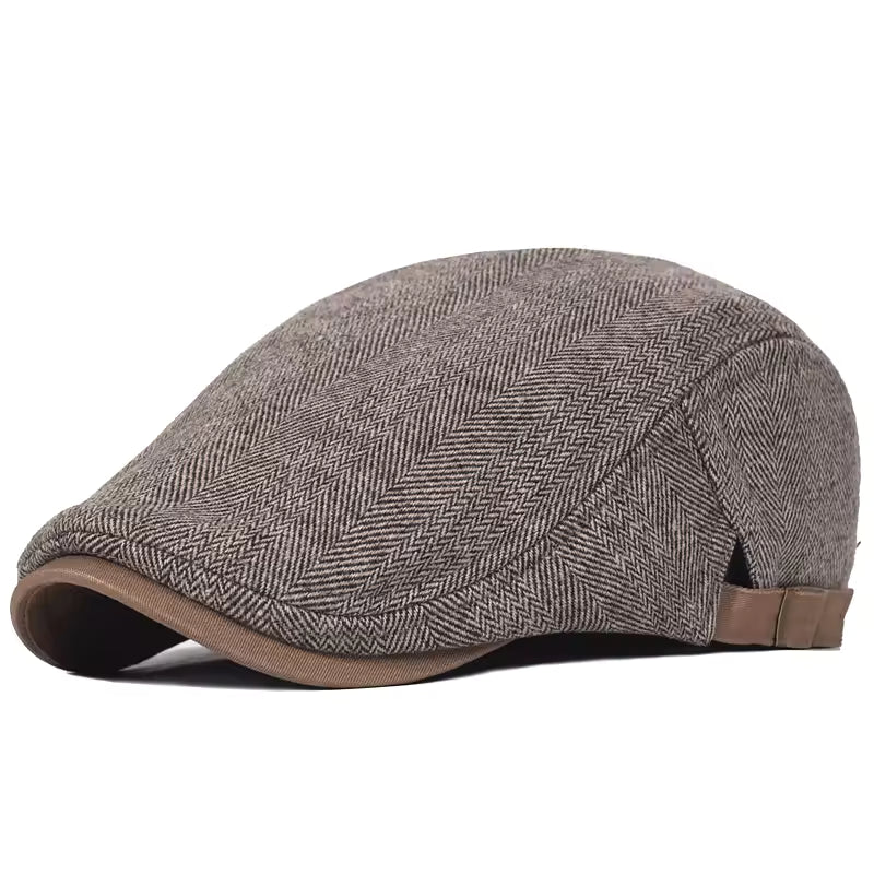 Line Beret Hat Brown
